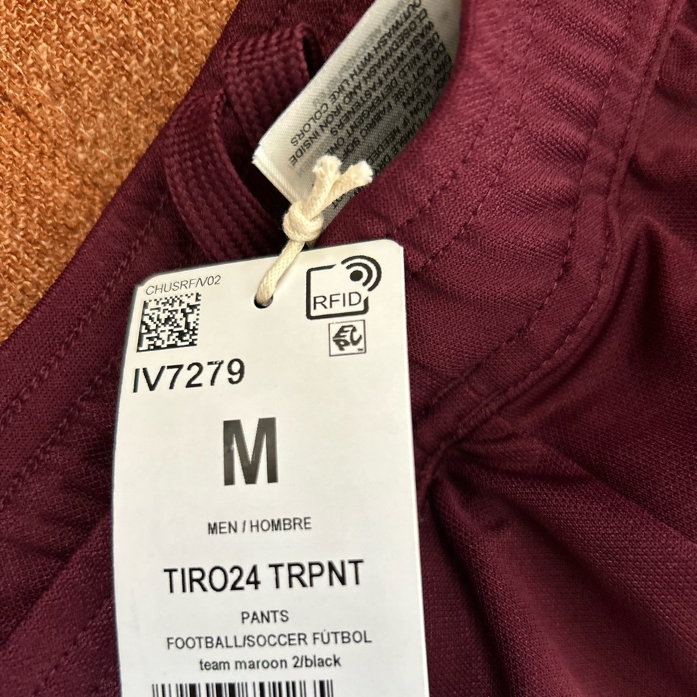 Brand New- Adidas Football Soccer pants-
Maroon w/2 black stripes 
Size Med